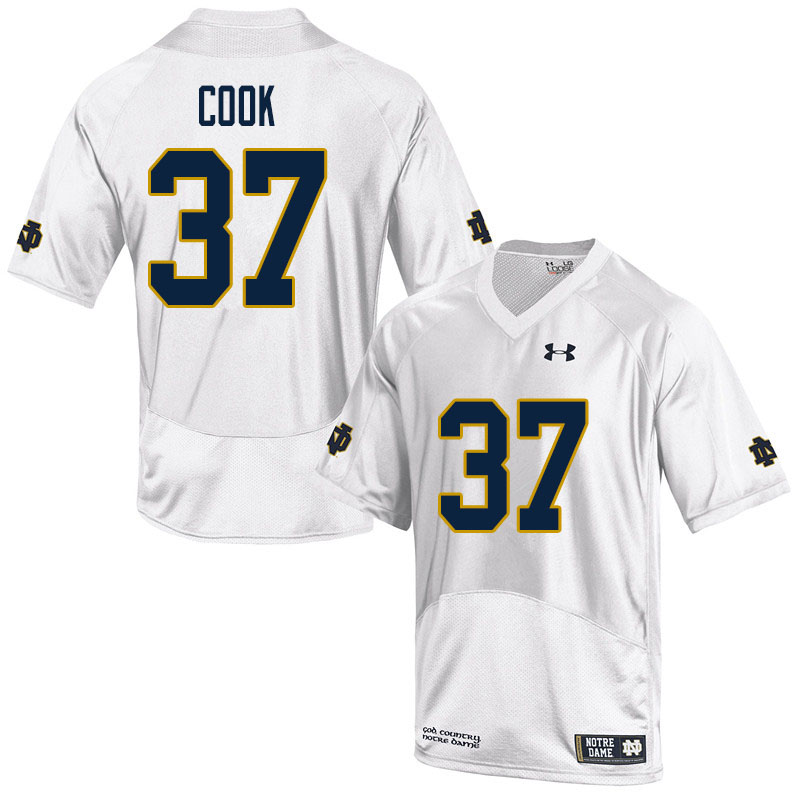 Men's NCAA Notre Dame Fighting Irish #37 Henry Cook Stitched College Under Armour Authentic White Football Jersey CH10Q16UF